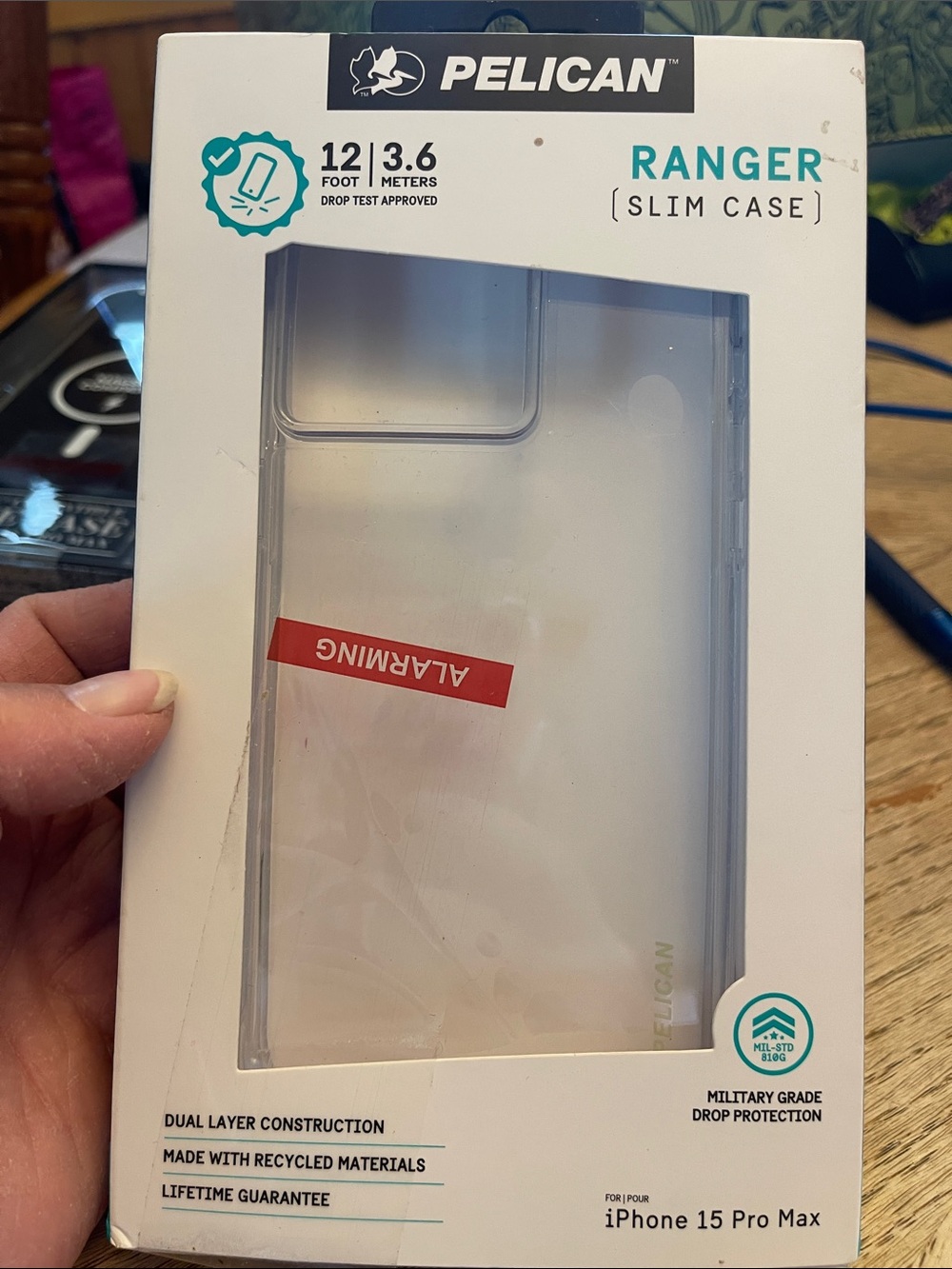 Pelican Ranger Slim Case for iPhone 15 Pro Max — Clear
